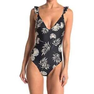 NWT Sisstrevolution Madi One Piece Floral Low Back Ruffle Strap Swimsuit M